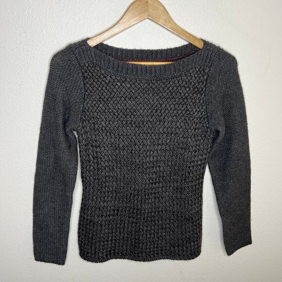 Banana Republic heritage Italian Yarn Brown Gray Wool Blend Sweater XS - Picture 1 of 8